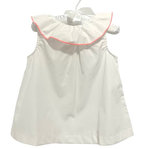 JACADI BLANC Blouse POUMBIS NWT 6M36M quality fabric Paris baby girl clothes - Picture 1 of 5